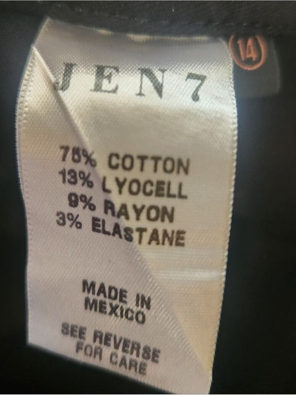 Jen7 by 7 For All Mankind Coated Ankle Straight Leg Jeans in Black - Size 14 - Picture 2 of 13